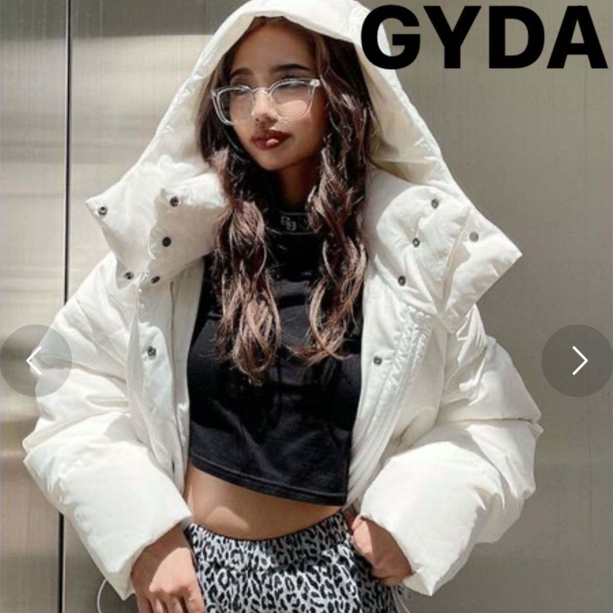 大人気完売GYDAジェイダ2wayスリーブショートダウンジャケット白 大人気完売GYDAジェイダ2wayスリーブショートダウンジャケット白