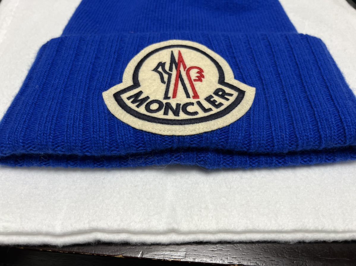 【美品】【送料無料】MONCLER モンクレール ニットキャップ 帽子 ビーニー E20919926200 A9186 ブルー系_画像4