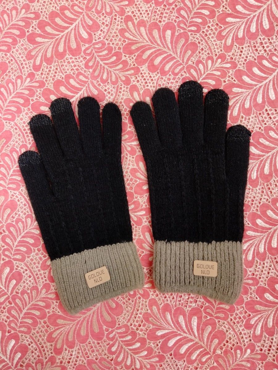 新品 手袋 グローブ 5本指 ブラック 韓国 秋冬 レディース メンズ 防寒 人気