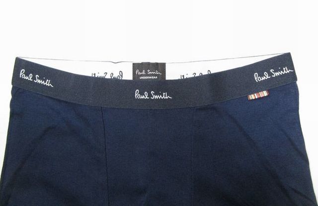  ◇e153 新品 国内正規品 定価6,600円ポールスミス Paul Smith ショートボクサーパンツ2枚セット【M】紺 ブランドロゴ マルチストライプ_画像3