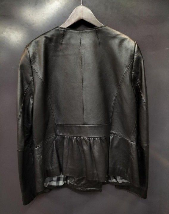 バーバリーロンドン　レザージャケット　ノバチェック　羊革　黒　大きいサイズ　46 
