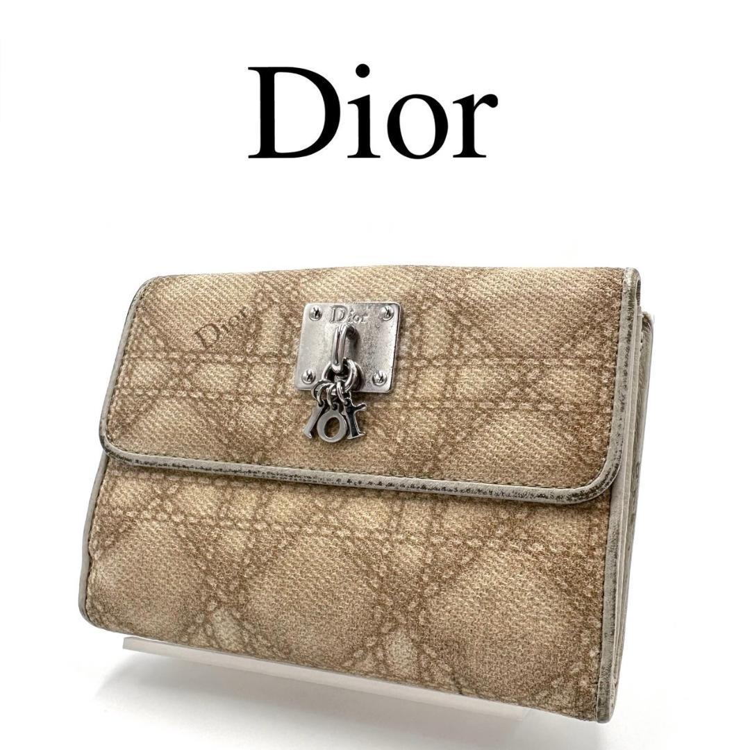 Christian Dior ディオール 折り財布 ロゴチャーム Wホック
