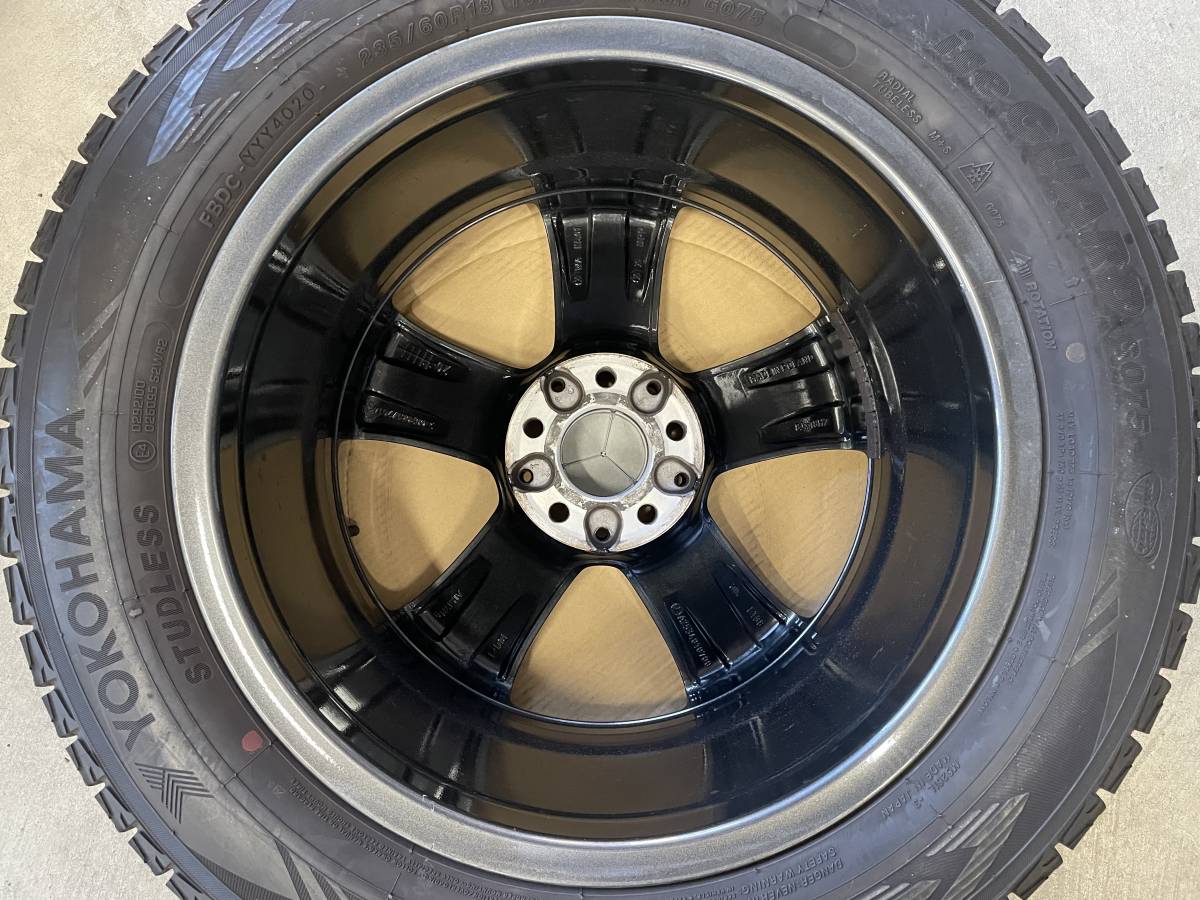 ★売り切り YOKOHAMA ice GUARD G075 235/60R18 2020年製 溝約8.9~9.3ミリ 18×8J 5H/112 +38 ベンツ純正アルミ4本セット W253系/GLC ★_画像8