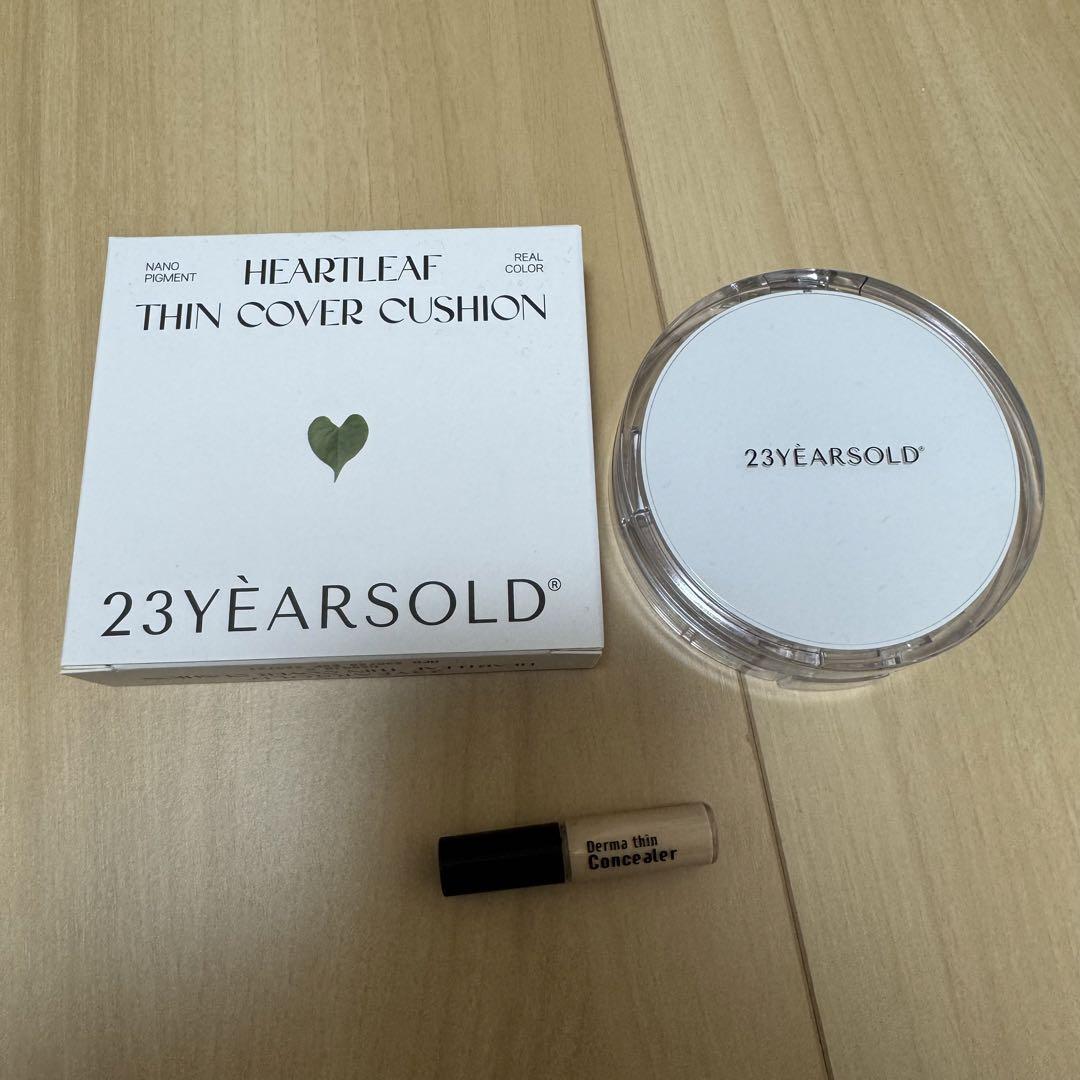 【23years old / 23イヤーズオールド】 ハートリーフシンカバークッション(Heartleaf Thin Cover Cushion) (21 マシュマロベージュ)_画像1