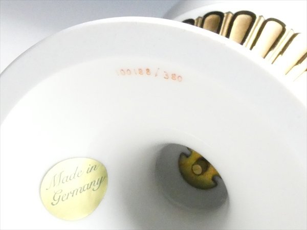 N737 Meissen マイセン 最高級シリーズ サイン入り グランツゴールド レリーフ フラワーブーケ 耳付 ベース 花瓶 飾壷_画像9