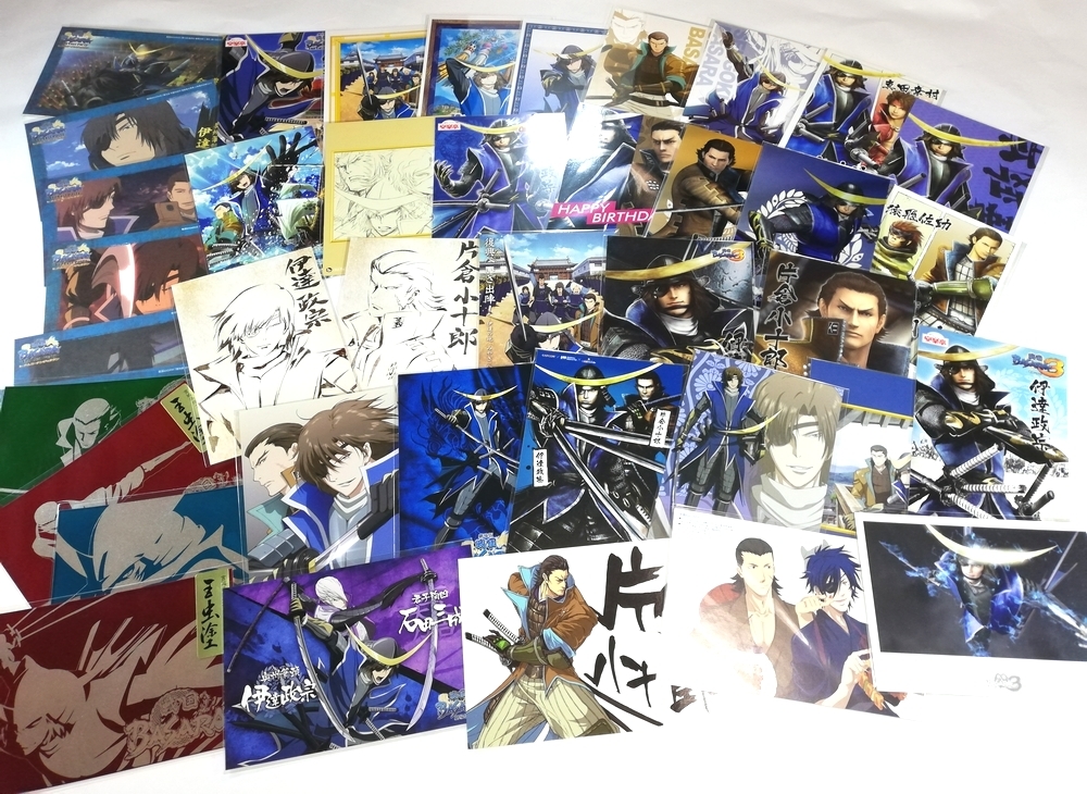 即決 戦国BASARA 伊達政宗&片倉小十郎グッズまとめ セット 缶バッジアクリルスタンドミニフィギュアポストカードクリアファイル等_画像7