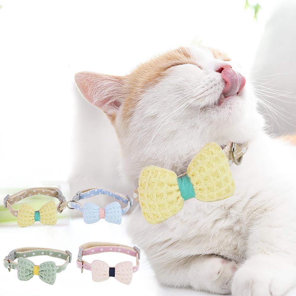  waffle ribbon cat necklace polka dot yellow cat cat for cat collar cat necklace . cat ~. cat elastic ribbon safety super light weight .. necklace cat. necklace 