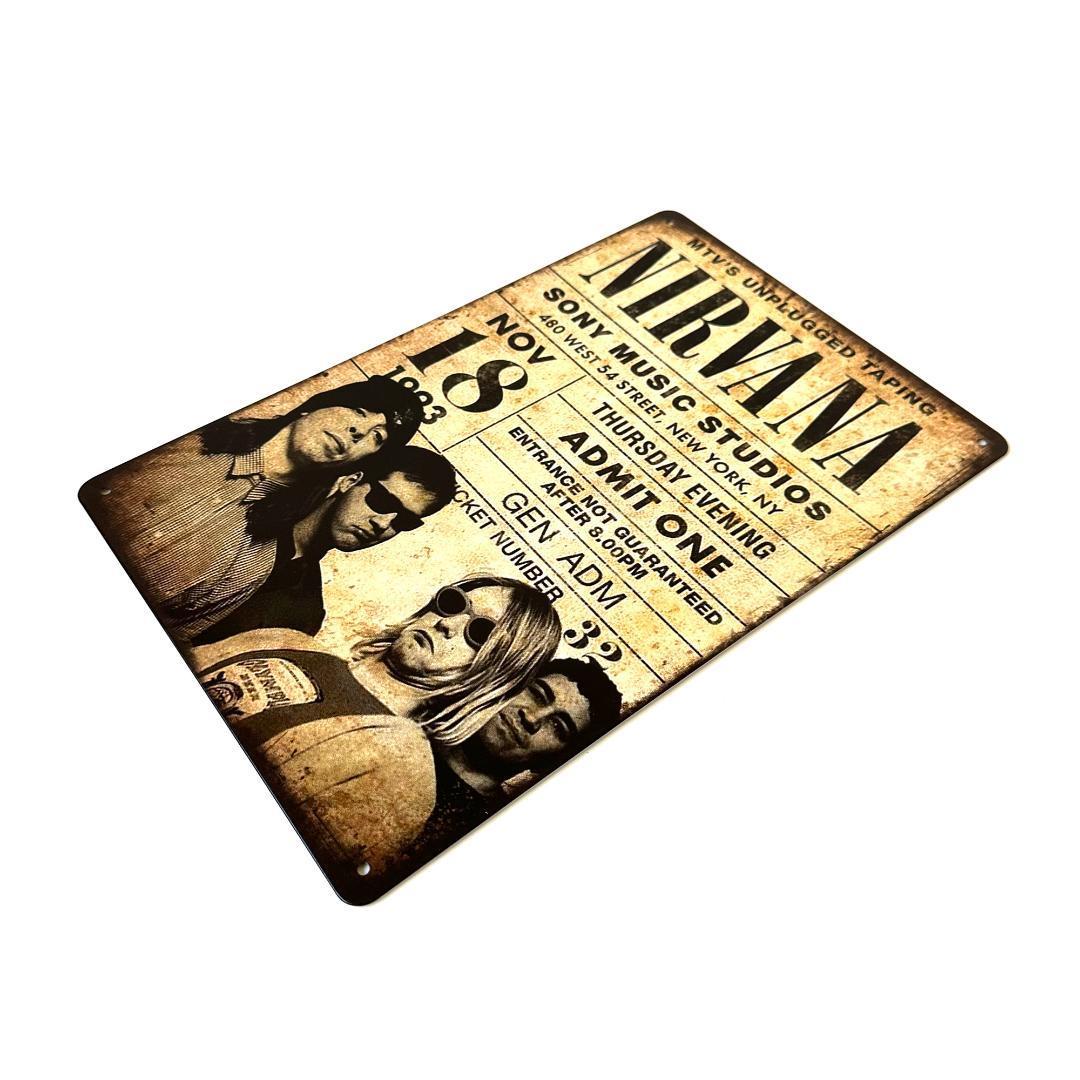 ニルヴァーナ Nirvana ブリキ看板 20cm×30cm アメリカン雑貨 カートコバーン Rock ロック バンド グランジ オルタナティブの画像3