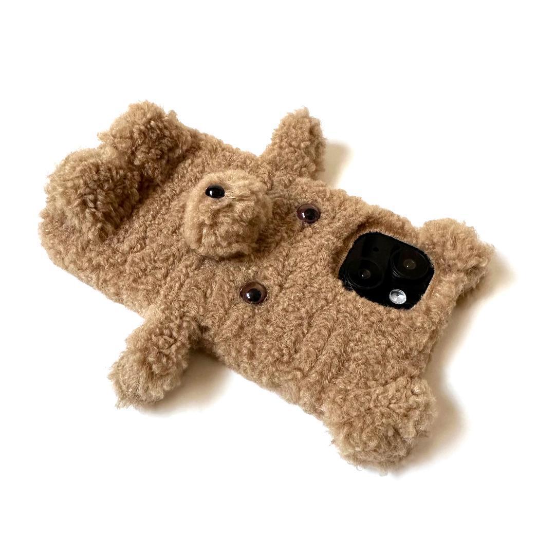 クマのぬいぐるみ iPhone15 ケース ベージュ くま 熊 テディベア 動物 ぬいぐるみ 人形 アイフォンケース アイフォン15 カバー_画像3