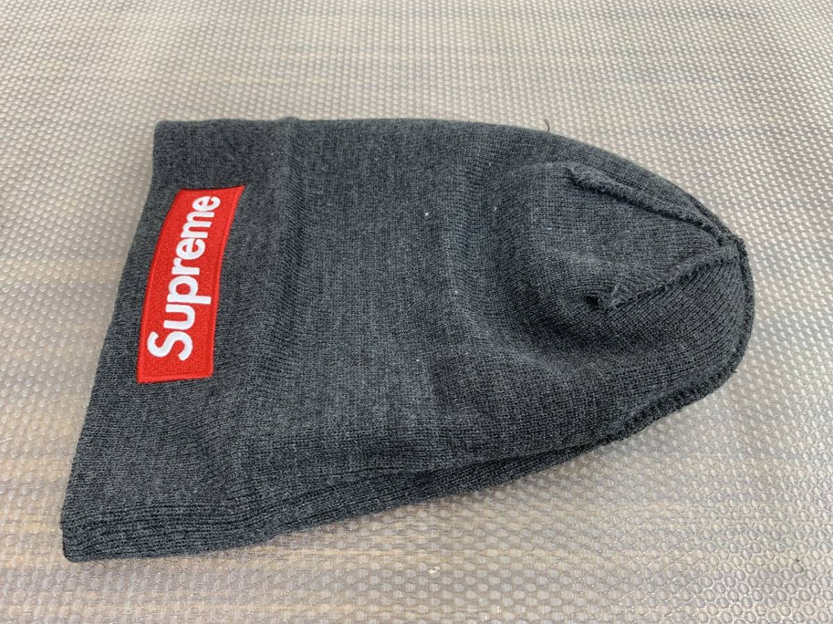 ★12091-d シュプリーム ニューエラ/Supreme New Era Beanie ビーニー チャコール ボックス ロゴ ニット帽 キャップ★_画像5