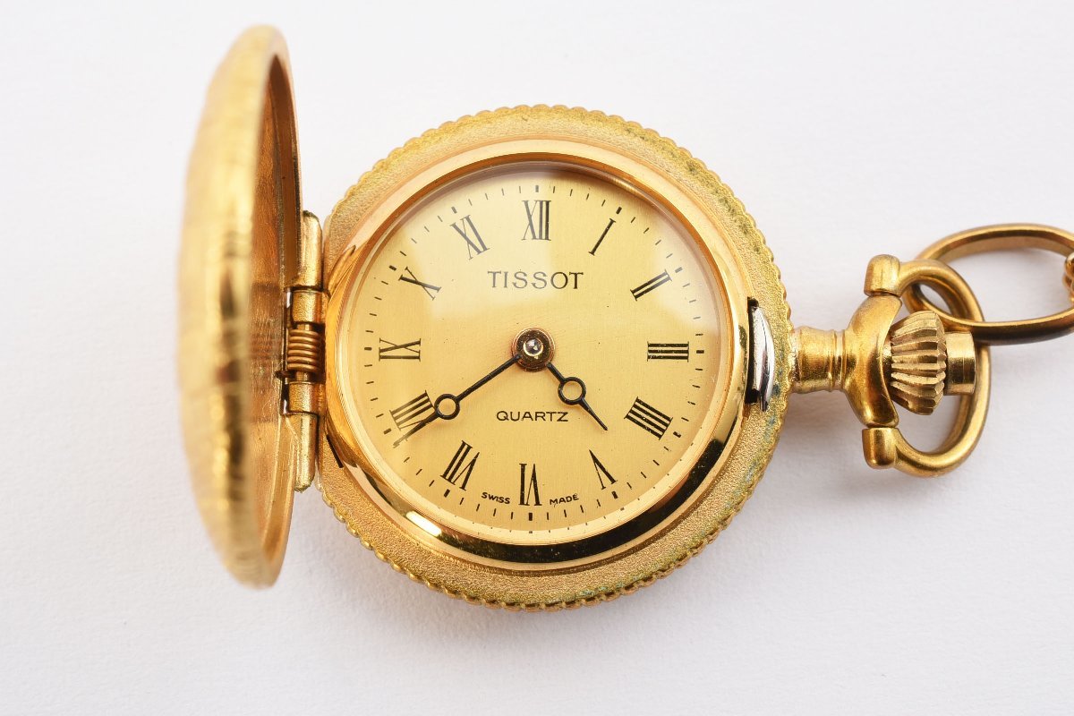 ティソ 懐中時計 ペンダントウォッチ ゴールド クオーツ レディース 腕時計 TISSOT_画像1