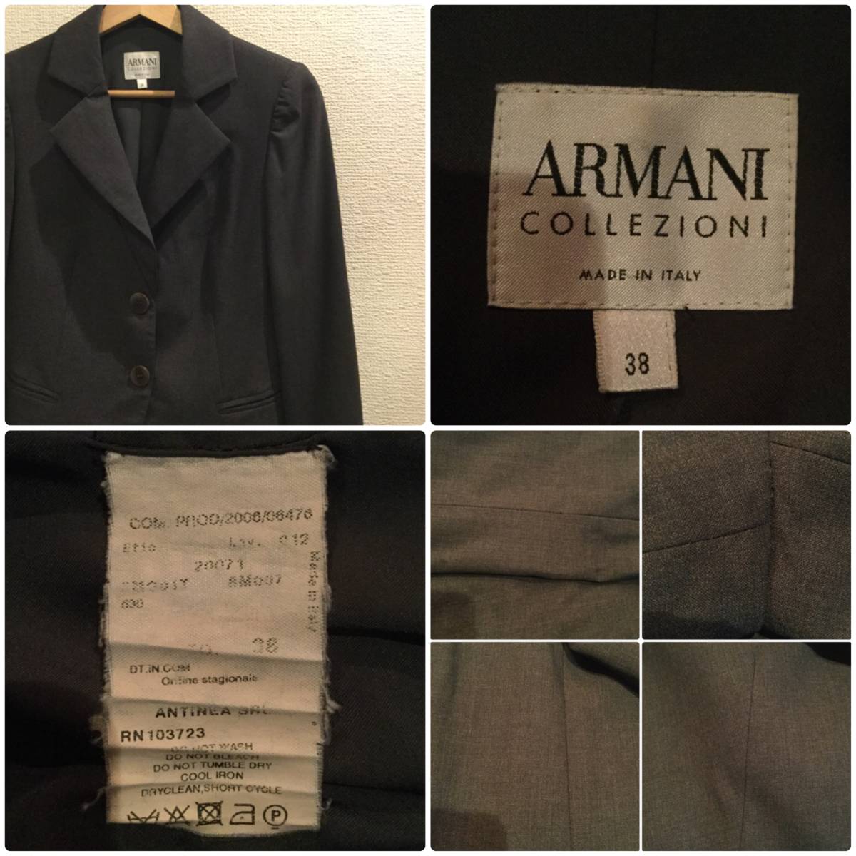  Armani ko let's .-ni2.. tailored jacket 38