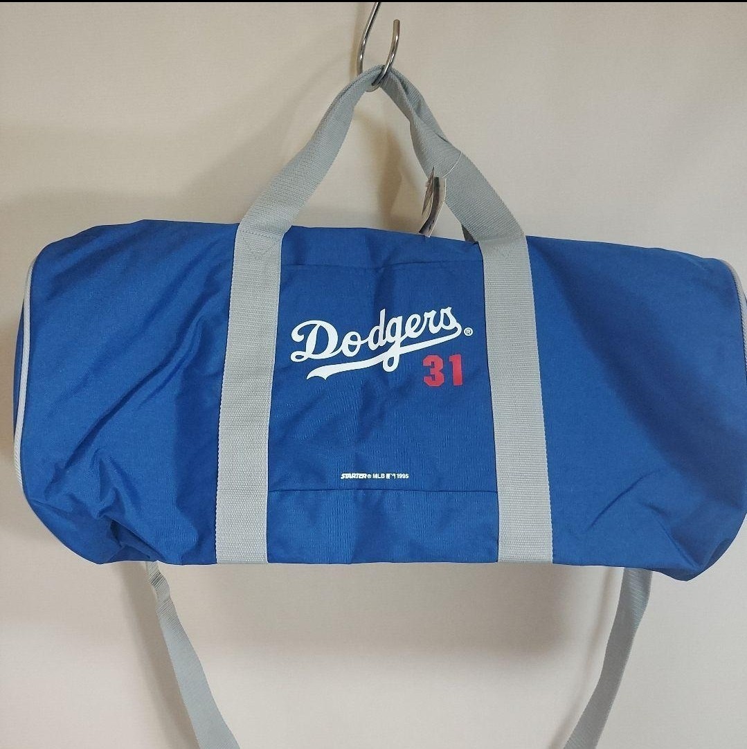 90s STARTER MLB ロサンゼルス・ドジャース マイク・ピアザ　ドラムバッグ　タグ付き　未使用_画像1