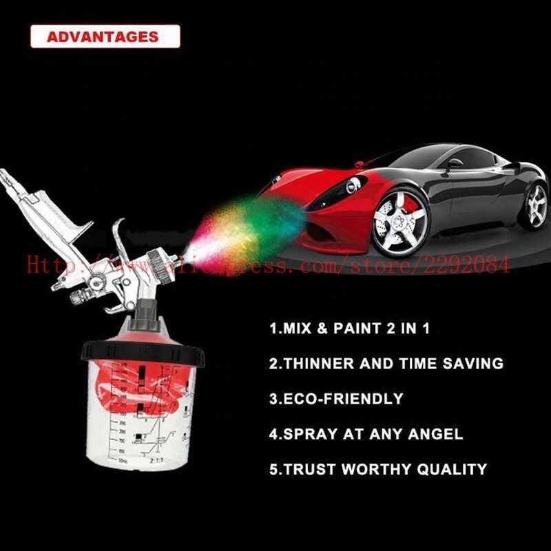 10 piece spray gun paints mixing cup pps type h/o Quick cup spray gun tanker pps tanker 600/800 millimeter liter disposable paints cup 