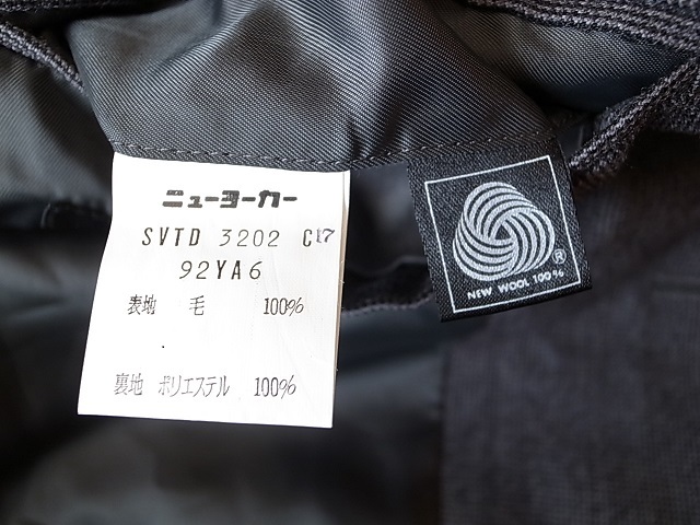日本製 NEW YORKER ニューヨーカー Traditional ウール オールシーズン グレー シングル スーツ セットアップ サイズ S相当_画像6