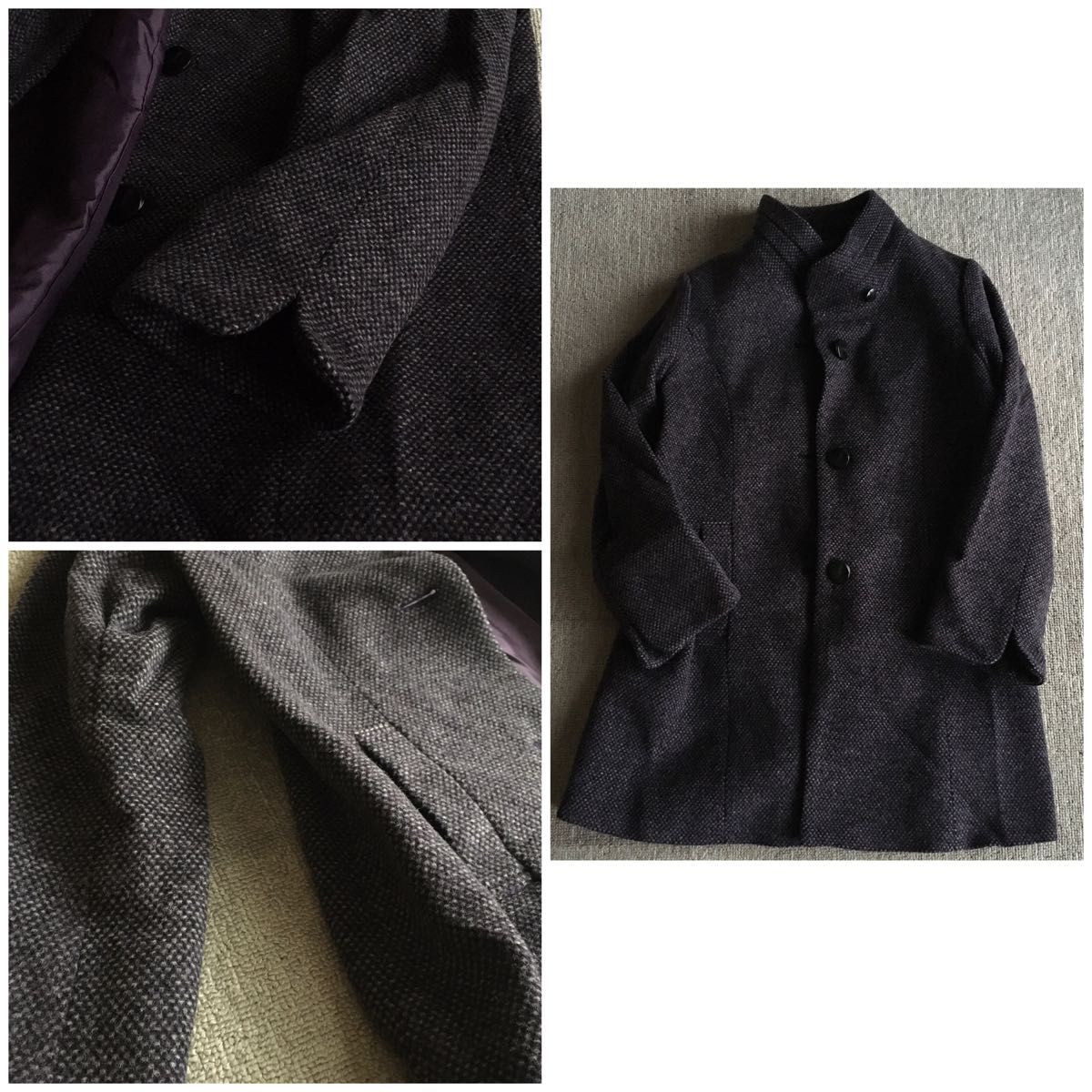 K&M collectionミドルロングコート シンプルデザイン ダーク K&M collectionミドルロングコート シンプルデザイン ダーク
