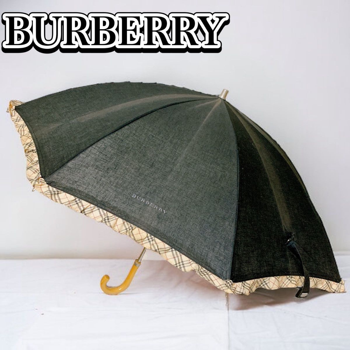 【はこぽす対応商品】 バーバリー　日傘　雨傘　雨晴兼用 BURBERRY ノバチェック レディース ブラック 長傘