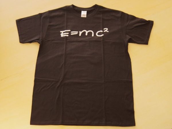 e=mc2 Tシャツ L ブラック アインシュタイン 特殊相対性理論_画像1