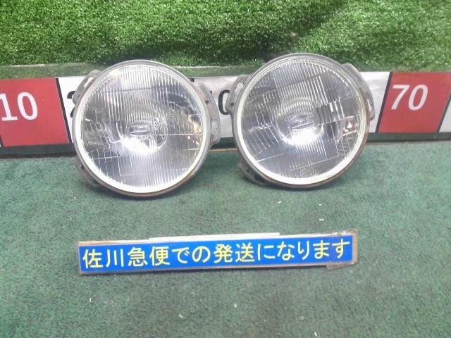 スズキ ジムニー JA11V 純正 左右 ヘッドランプ ライト ハロゲン コイト 6L12 リフレクターヤケ・汚れ 横・裏錆び多数 飛石 点灯OK_画像1