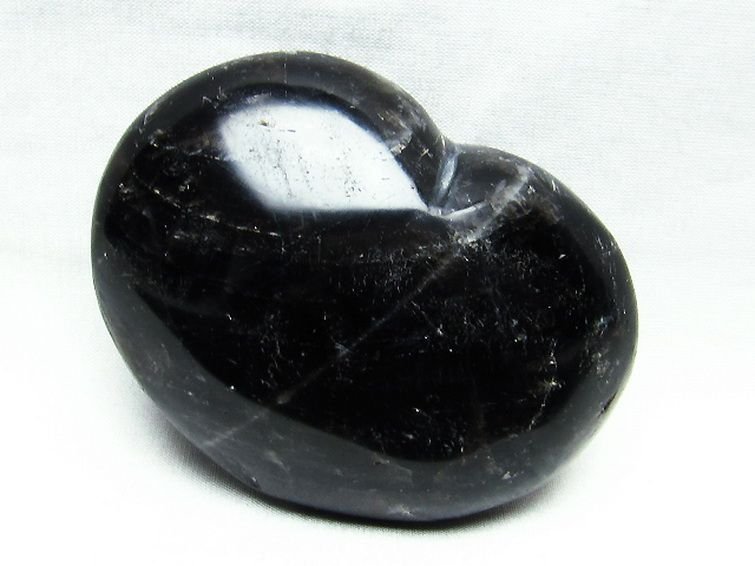 誠安◆超レア最高級天然モリオン 純天然 黒水晶 ハート 置物[T457-2711]_画像3