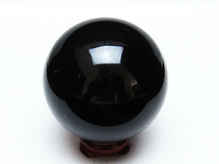 誠安◆超レア超美品AAA級天然モリオン 純天然 黒水晶 丸玉 56mm [T572-9658]_画像3