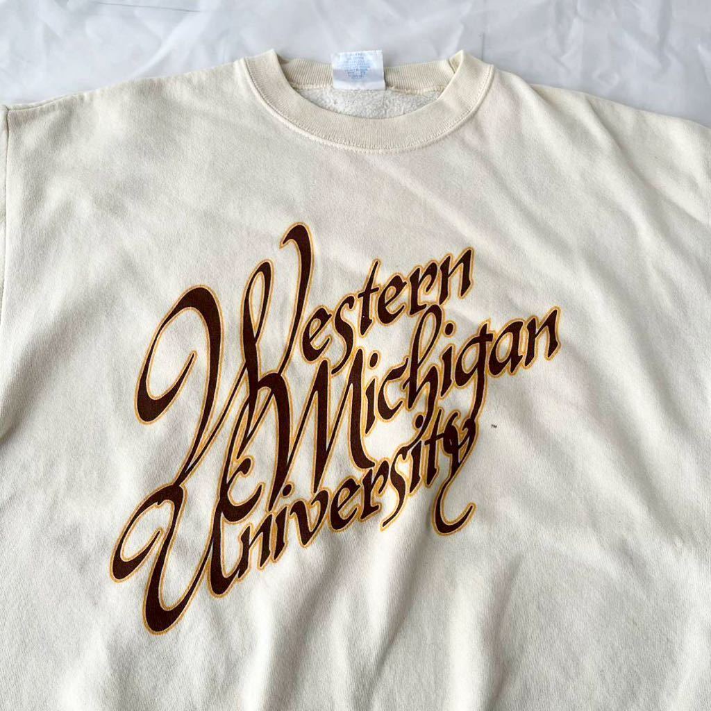 ビッグサイズ 90s ウェスタン ミシガン大学 カレッジ 3段プリント スウェット USA製 （ ビンテージ 90年代 Western Michigan トレーナー80s_画像4