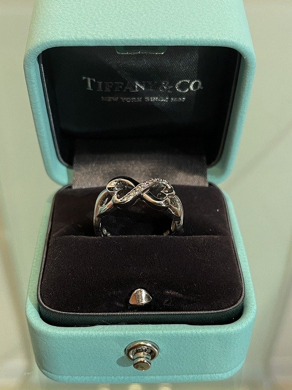 * new goods finishing settled [ Tiffany TIFFANY&Co. double rubbing Heart paroma Picasso K18WG size 9 number diamond ring 5.24g beautiful goods ]NA00303