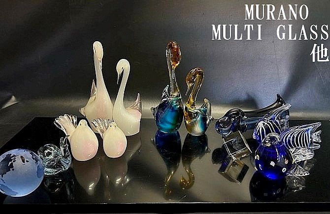 ◇可憐でエレガント【MURANO　マルテイ グラス MULTI GLASS　他　硝子の地球　ムラノ　蝸牛　ガラス工芸・クリスタル　13組おまとめ】