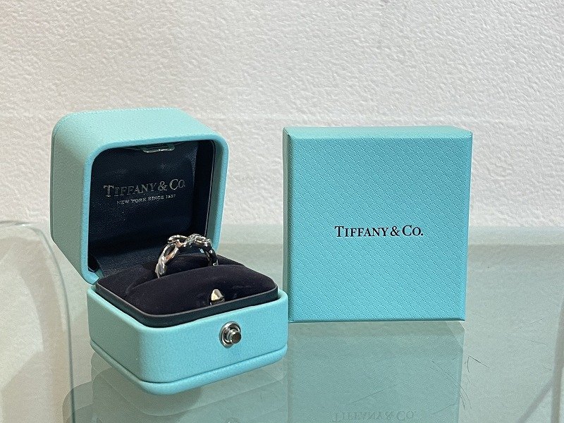 * new goods finishing settled [ Tiffany TIFFANY&Co. double rubbing Heart paroma Picasso K18WG size 9 number diamond ring 5.24g beautiful goods ]NA00303