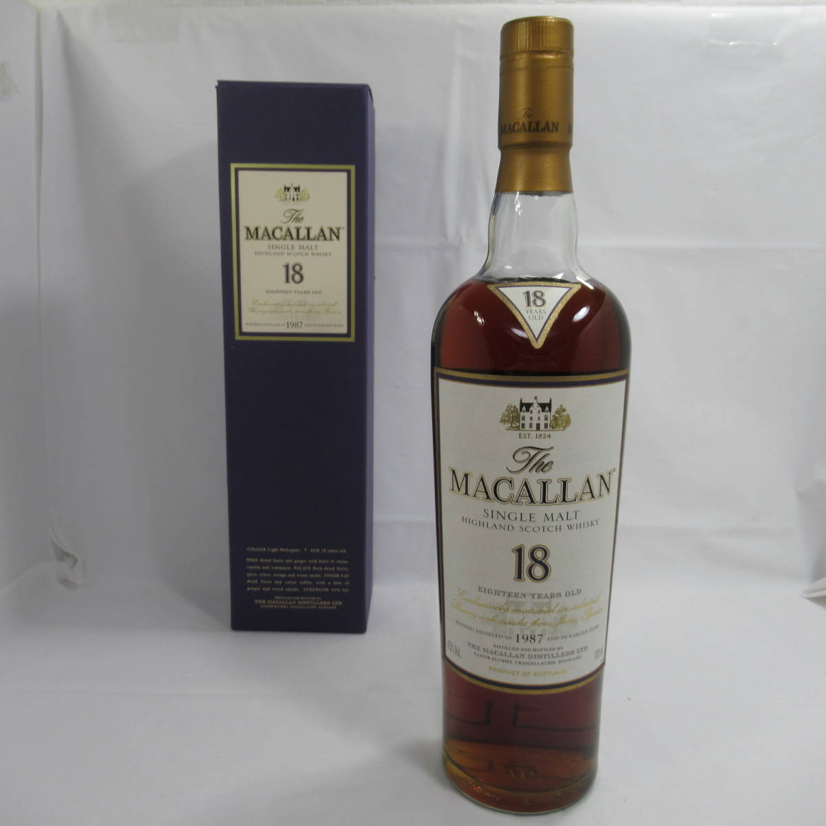 【未開栓】The MACALLAN ザ・マッカラン 18年 1987 シェリーオーク ウイスキー 700ml 43％ 箱付 1228JJ_画像1