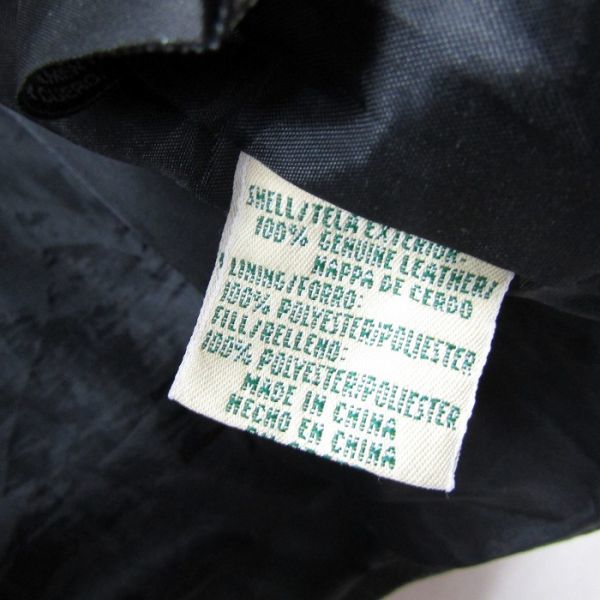 90s~ натуральная кожа размер L ST JOHN\'S BAY кожаный жакет medium длина пальто черный цент Jones Bay б/у одежда Vintage 3D0115