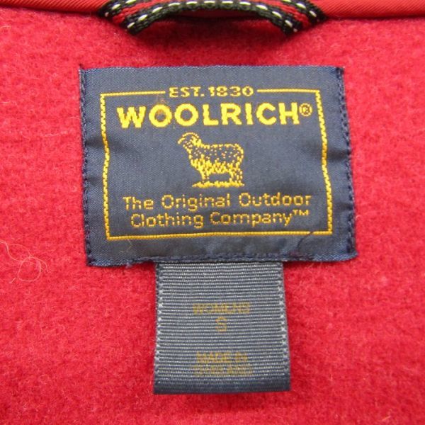 サイズ WOMEN’S S WOOLRICH ダッフル コート ロング丈 レッド レディース ウールリッチ 古着 ビンテージ 3D0105_画像3