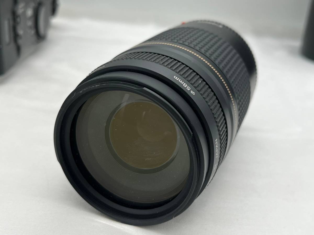 ti6590060/canon EOS55 キャノン ズーム レンズ 75-300ｍｍ ウルトラソニック ケース付 フラッシュ 300 EZ付_画像9