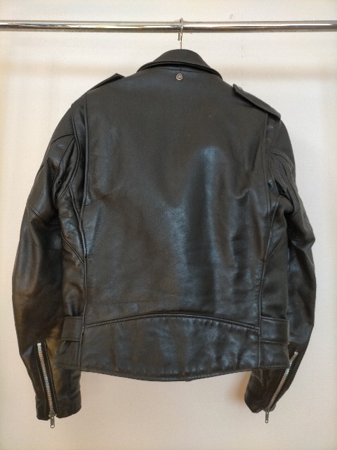 80s～90s USA製 ビンテージ Schott 618 ショット 牛革 ダブルライダース ジャケット size-36 黒 バイカータグ ★レザーバイクウエア_画像2