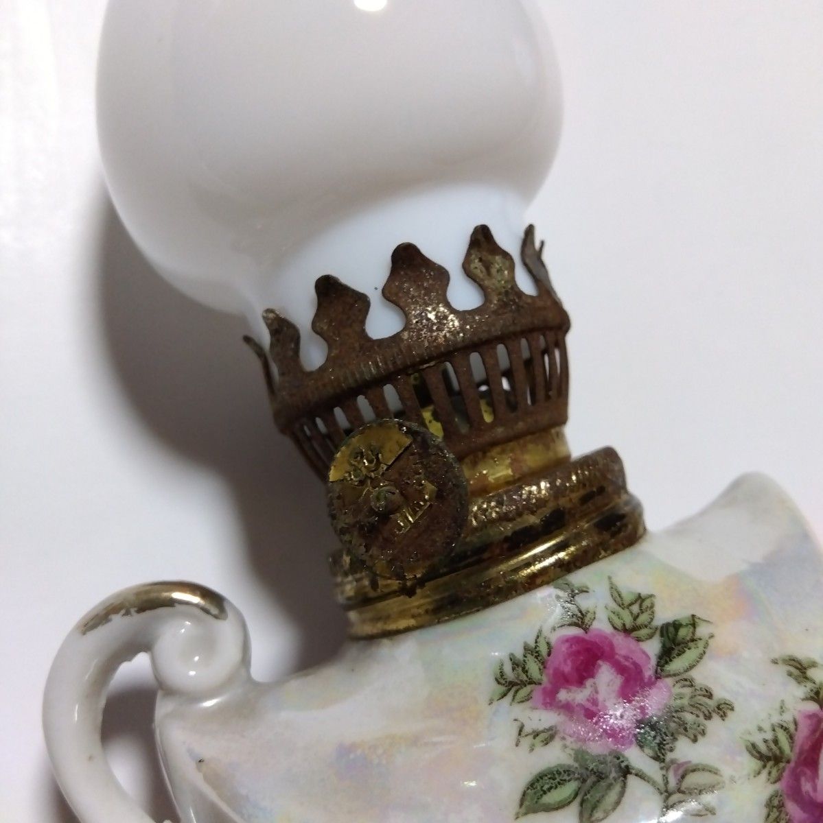 陶器ランプ　オイルランプ　ミニランプ　アンティーク　ビンテージ　レトロ　モダン　オブジェ　インテリア　置物　雑貨