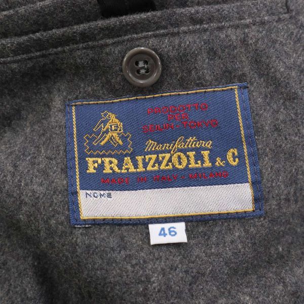 イタリア製★ FRAIZZOLI&C フライツォーリ 聖林公司 秋冬 起毛 ウール テーラード ジャケット Sz.46　メンズ グレー　I3T02310_B#N_画像7