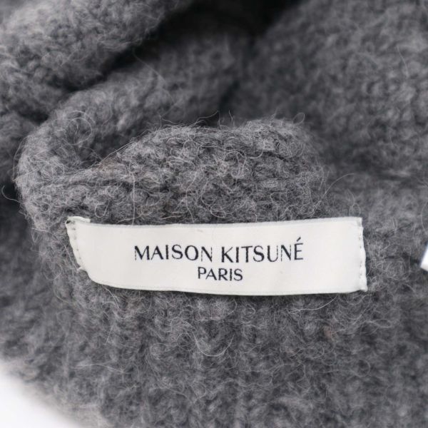 イタリア製★ MAISON KITSUNE メゾンキツネ 秋冬 アルパカ&ウール ニット キャップ 帽子 Sz.F　メンズ グレー　I3G00081_C#T_画像6