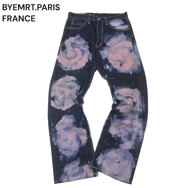 BYEMRT.PARIS FRANCE バイミスターティー 通年 ブリーチ ペイント デザイン★ デニム パンツ ジーンズ Sz.31　メンズ 日本製　I3B00883_C#R_画像1