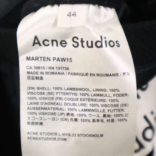 Acne Studios Acne s Today oz [MARTEN PAW15] Британия MOON ткань * осень-зима шерсть пальто с отложным воротником Sz.44 мужской чёрный I3T02607_C#N