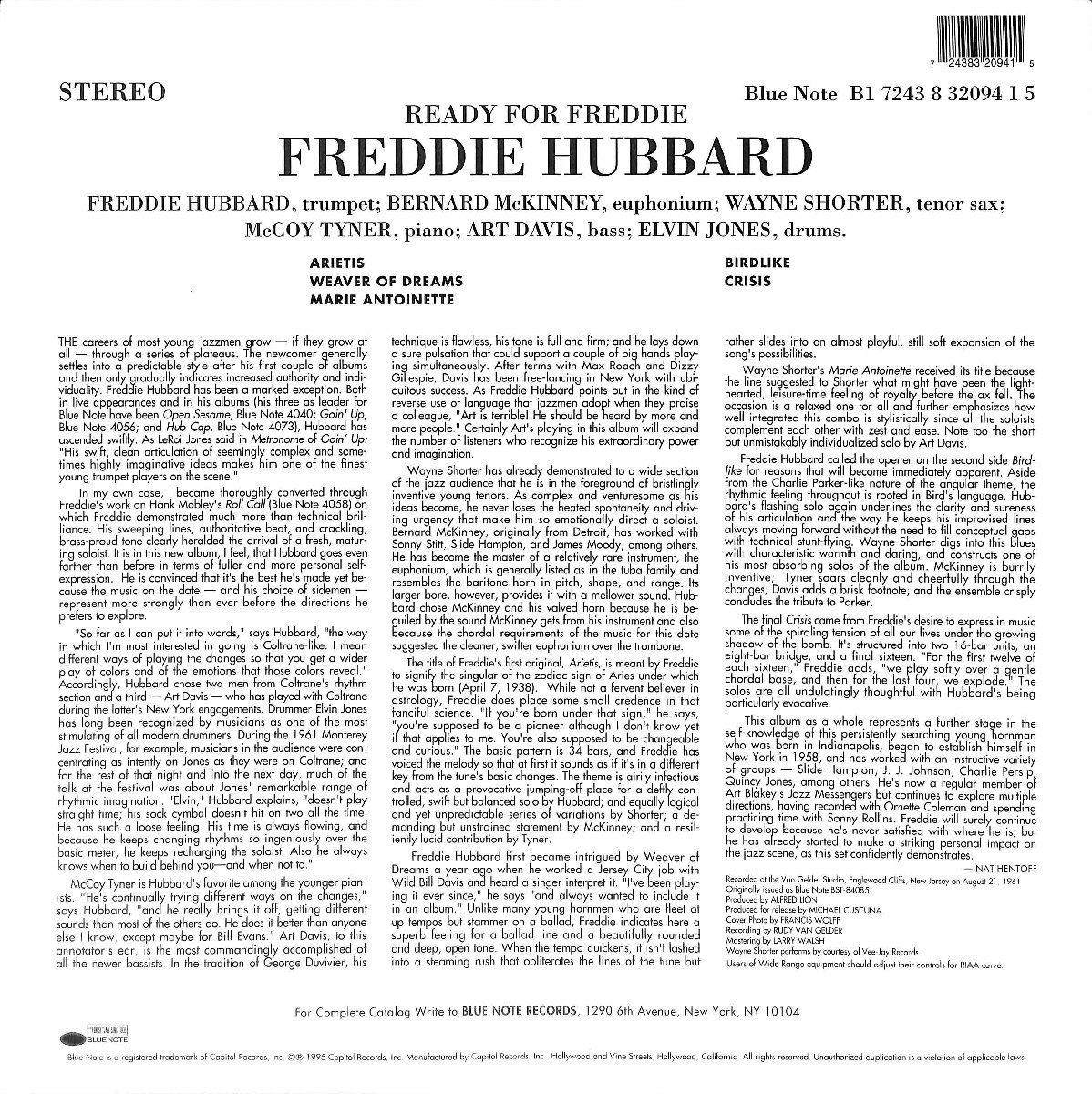 249727 FREDDIE HUBBARD / Ready For Freddie(LP)_画像2