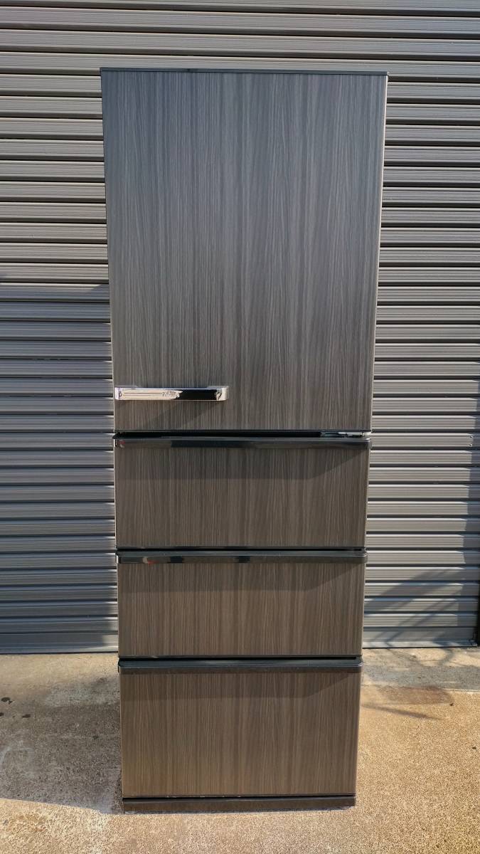  beautiful goods 74[ Aichi store * delivery possible ]2021 year made AQUA/ aqua automatic icemaker non freon freezing refrigerator AQR-V37K(K) 368L right opening 4-door wood black 