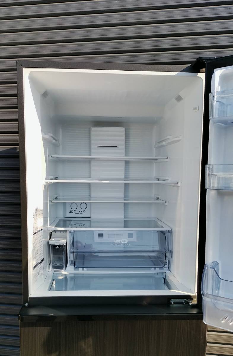  beautiful goods 74[ Aichi store * delivery possible ]2021 year made AQUA/ aqua automatic icemaker non freon freezing refrigerator AQR-V37K(K) 368L right opening 4-door wood black 
