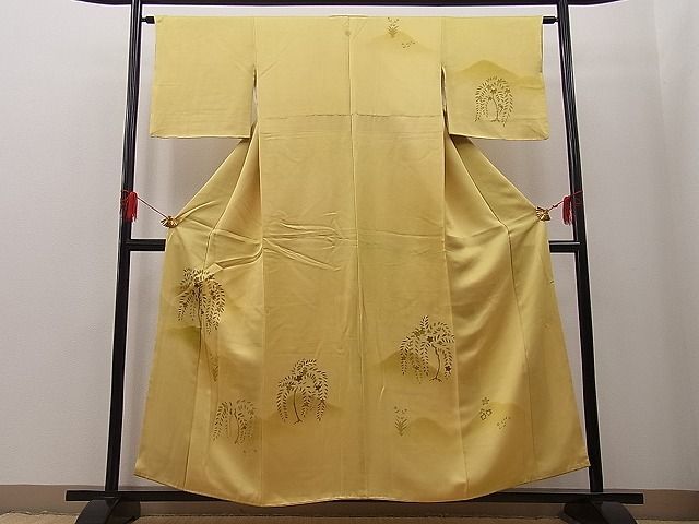 平和屋野田店■訪問着　遠山枝垂れ草花文　暈し染め　逸品　n-kn1253_画像1