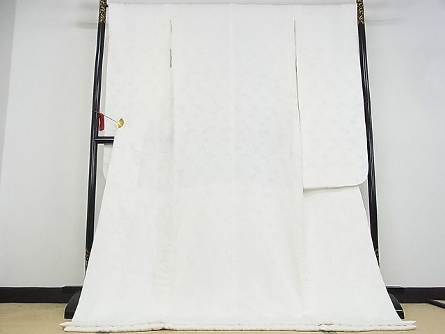 平和屋-こころ店■掛下　白無垢　ハート　着丈190cm　裄67cm　正絹　1A-ma201_画像2