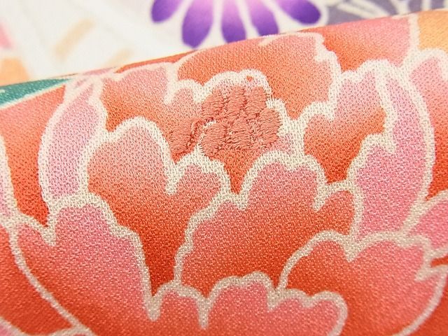平和屋野田店■豪華振袖 刺繍 短冊牡丹花文 逸品 n-ip2034の画像5