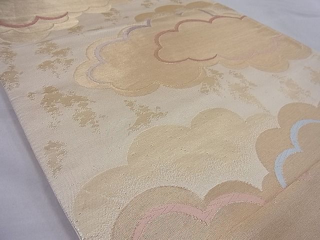 平和屋野田店■六通柄袋帯　唐織　雲重ね　金糸　逸品　n-ud0111_画像2