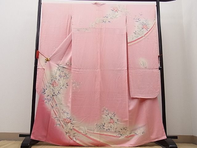 平和屋野田店■豪華振袖 飛鶴枝垂れ桜花文 暈し染め 金彩 逸品 n-kn1165の画像1