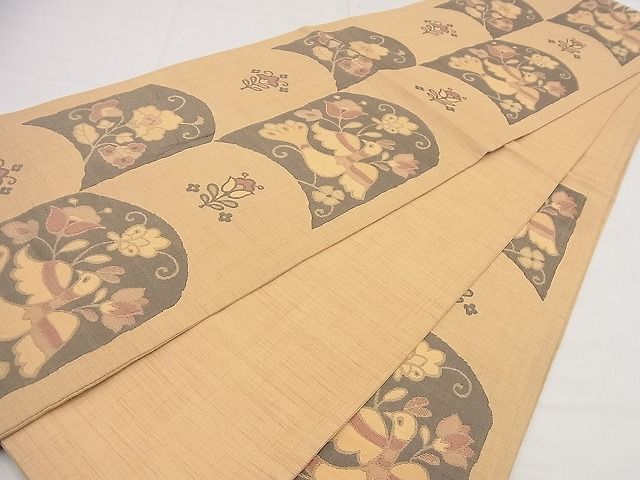 平和屋野田店■六通柄袋帯　明日香　花鳥文　逸品　n-wu0242_画像7