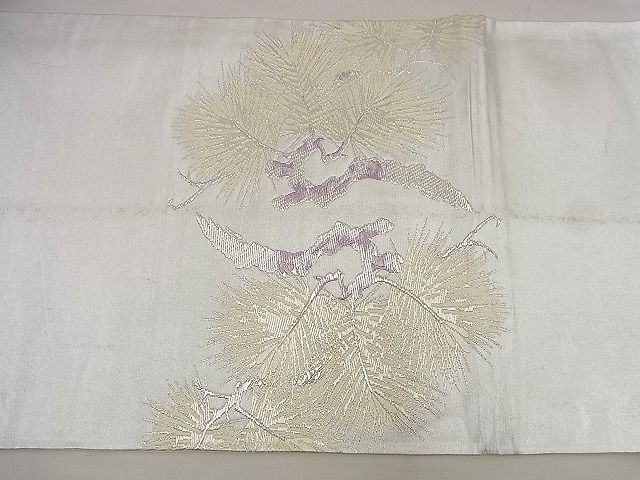 平和屋野田店■六通太鼓柄袋帯 唐織 松 銀糸 逸品 n-wu0290の画像5