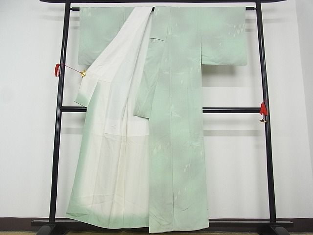 平和屋-こころ店■上質な小紋　風景地紋　暈し染　着丈154cm　裄丈63.5cm　正絹　逸品　1B-wt690_画像2